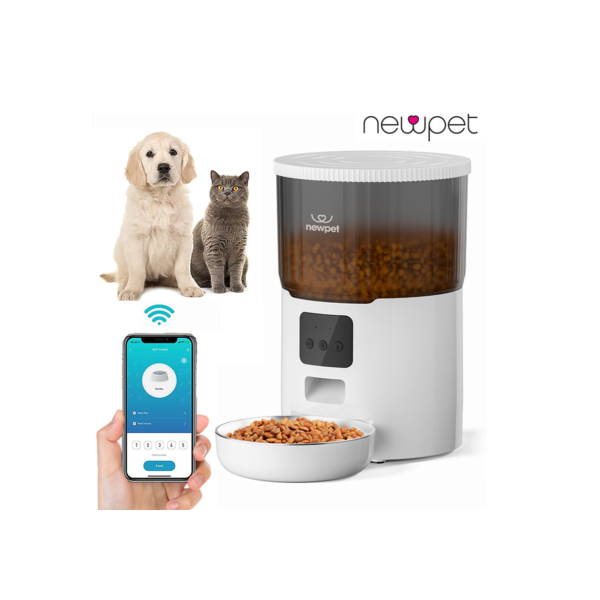 Alimentador Pet Tigela De Aço 4L Inteligente Automático Wi-Fi APP Dispensador de Comida para Gatos