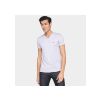 Camiseta Lacoste Logo Masculina - Cinza