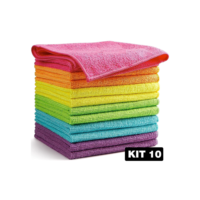 Kit 10 Panos De Limpeza Microfibra alta absorção Multiuso
