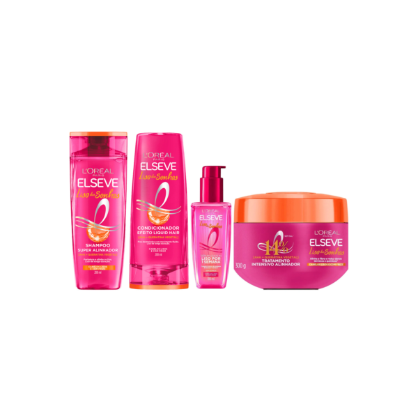 KIT ELSEVE SH + COND + SÉRUM + MÁSC LISO DOS SONHOS 4 ITENS