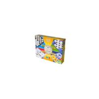Jogo de Tabuleiro 4 Jogos em 1 Damas, Trilha, Ludo e Resta 1, GGB Plast, Multicor, 1045