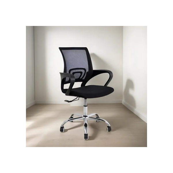 Cadeira de Escritório Pctop Office Fit 1001 9050 Ergonômica Preta com Estofado de Mesh y Tecido