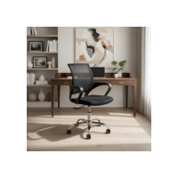 Cadeira de Escritório Pctop Office Fit 1001 9050 Ergonômica Preta com Estofado de Mesh y Tecido