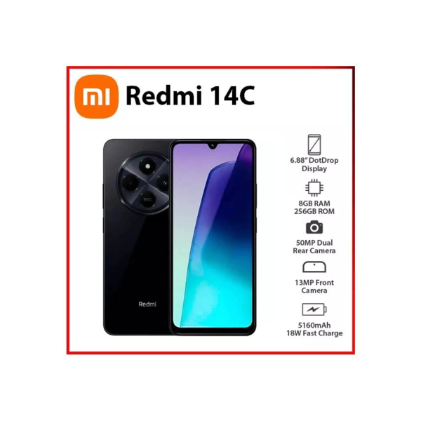 (Novo) Xiaomi Redmi 14C Preto 8GB+256GB RAM,4GB+128GB RAM