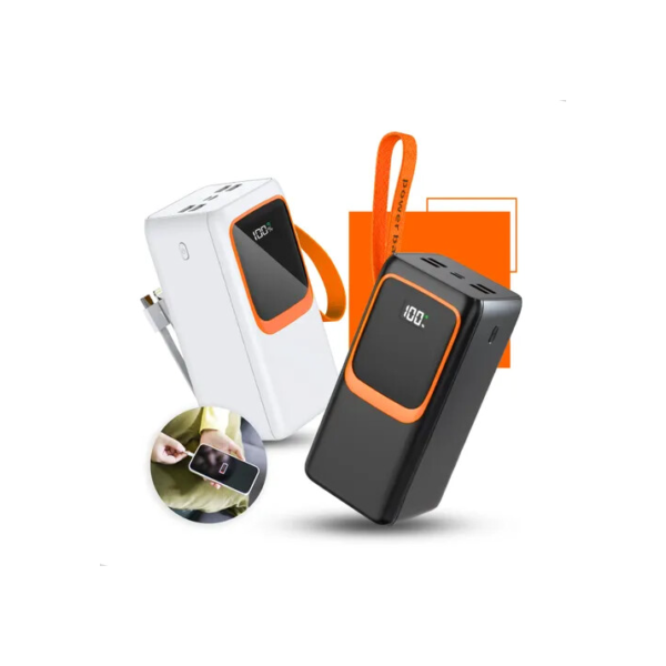 Power Bank Turbo Carregador Portátil 50.000mah Digital Usb Rápido Display Digital Preto