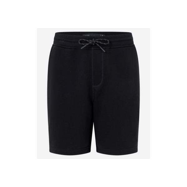 Bermuda Slim em Moletom com Cós Elástico e Etiqueta na Barra Preto