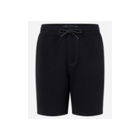 Bermuda Slim em Moletom com Cós Elástico e Etiqueta na Barra Preto
