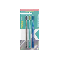 KESS Pack com 3 Escovas Dentais Pro Extra Macias Multicolorido