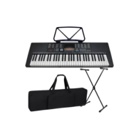 Kit Teclado Musical Estudante Iniciante 5/8 + Capa Suporte