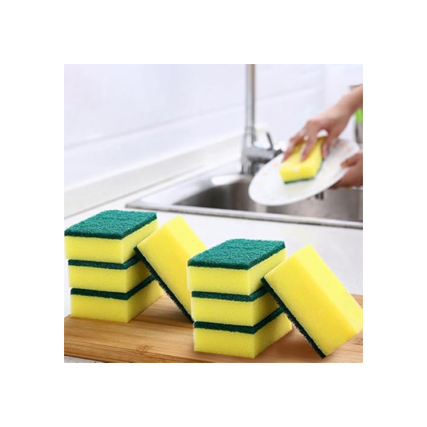Esponja de limpeza de 8 peças, adequada para utensílios de mesa, panelas e frigideiras, remove efetivamente manchas, fácil de limpar