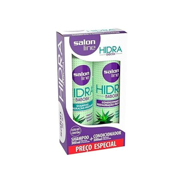 Kit Shampoo e Condicionador Hidra Babosa, 300ml, Salon Line, Salon Line, Branco, 300ml