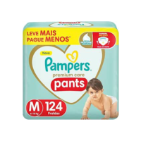 Pampers Pants Premium Care Fralda Fácil de Vestir M 124 Unidades