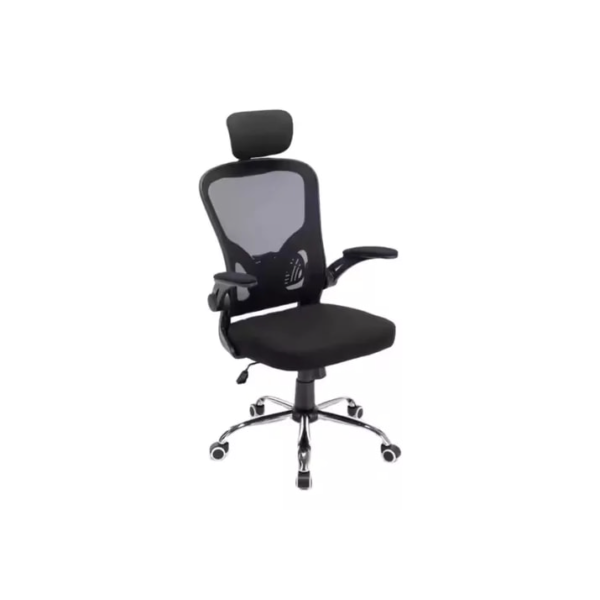 Cadeira De Escritório Brin7 B7-001-PT Ergonômica Estofado Em Mesh Ajuste Lombar