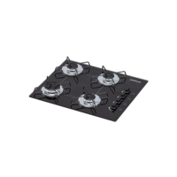 Cooktop 4 bocas Chamalux ultra chama preto Bivolt trempe aramada