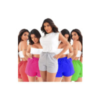 Kit 5 Short Soltinho Duna Feminino Verão Bermuda Lisa Curta