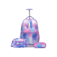 Kit Mochila Rodinha Infantil Unicórnio Polo One Lancheira Térmica Estojo