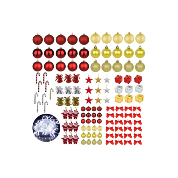 Enfeites para árvores de natal RM Enfeites Pendentes Decoração Natal Para Árvore Enfeites Bolinha Pisca Pisca LED de 30cm x 16cm x 22cm por kit de 125 u - multicolor