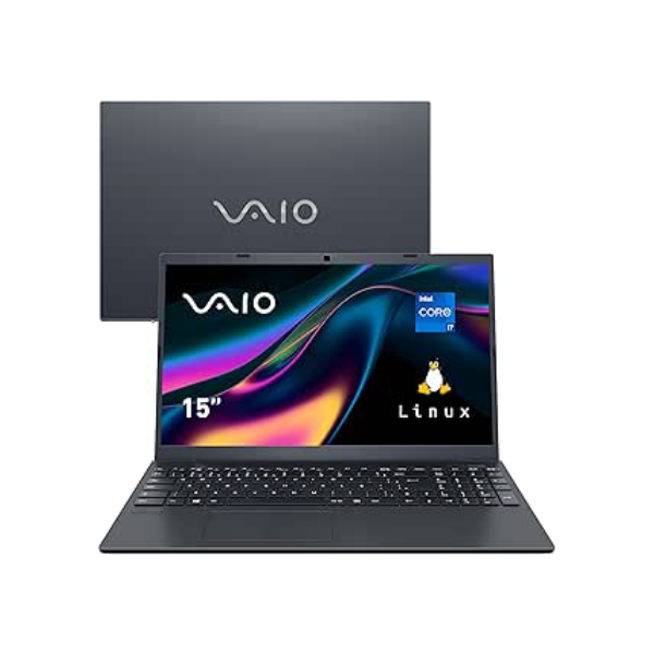 Notebook VAIO FE15, Intel Core i7 12th, 16GB 512GB SSD, Tela 15,6'' Full HD Antirreflexo, Linux - Cinza Grafite, VJFE54F11XB2731H