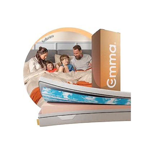 Colchão Solteiro Emma Duo Comfort – 10 anos de garantia, conforto de dupla face e suporte ideal para o seu corpo – 88x188cm.