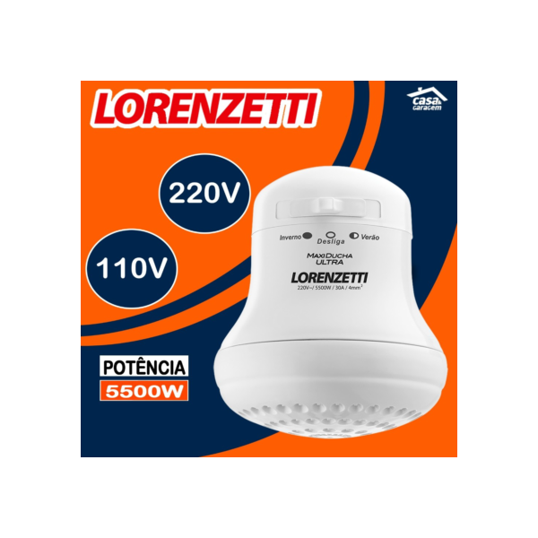 Chuveiro Maxi Ducha Ultra 5500W 127v e 220v Lorenzetti