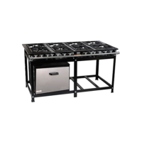 Fogão Industrial 8 Bocas 30x30 P5 Baixa Pressão Forno 87Lts