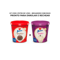 Kit Festa Junco 2 sabores 1,01kg - Brigadeiro, Beijinho, Morango ou Churros Escolha seu Combo!