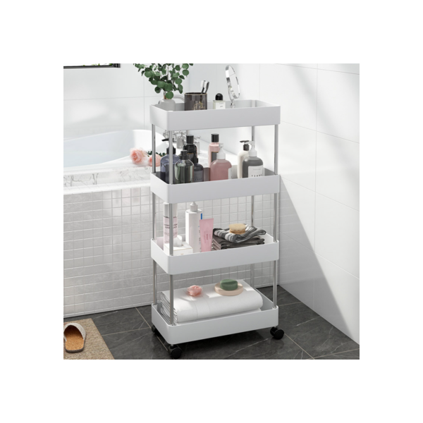 Carrinho Organizador Móvel Com 4 Prateleiras Para Diversos Itens Com Rodinha