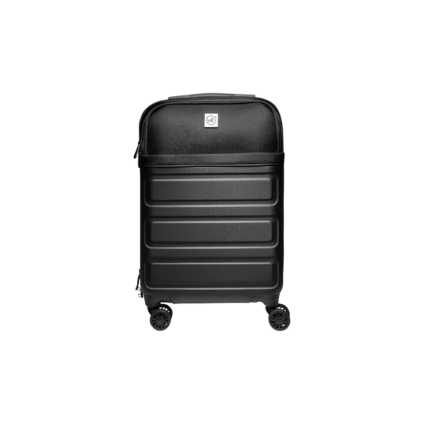 Gshield Mala de Viagem Armor em ABS com Bolso Rodinhas 360º Leve e Resistente (Preta, Mala de Bordo - 33 Litros)