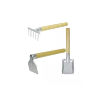 Kit Ferramentas Jardinagem Pazinha Enxada Rastelo 27cm Para Cultivo De Jardim Plantinhas Flores Terra