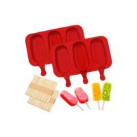 Kit 2 Formas De Silicone P/ Sorvete Picolé E 100 Palitos