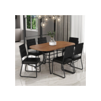 Conjunto Sala de Jantar com Mesa e 6 Cadeiras Fenix Carraro
