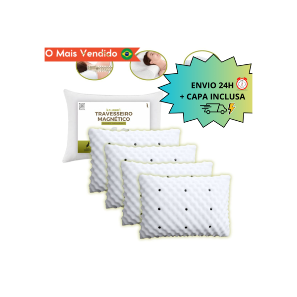 Travesseiro Magnético ALTO ORTOPEDICO Massageador Confortável Soft Infravermelho Terapeutico Luxo
