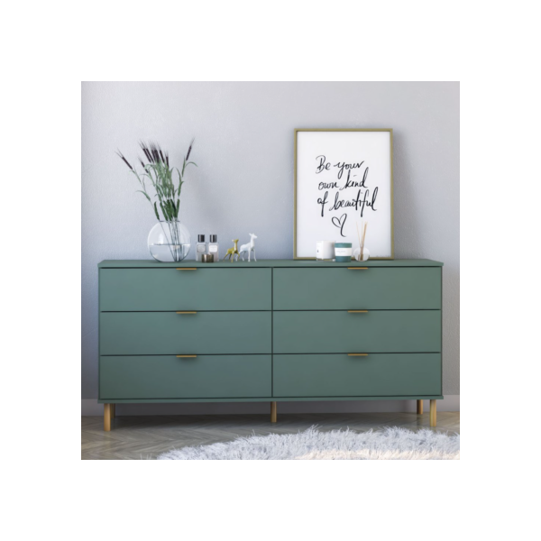 Cômoda Ditália 6 Gavetas DM-243 Verde Oliva