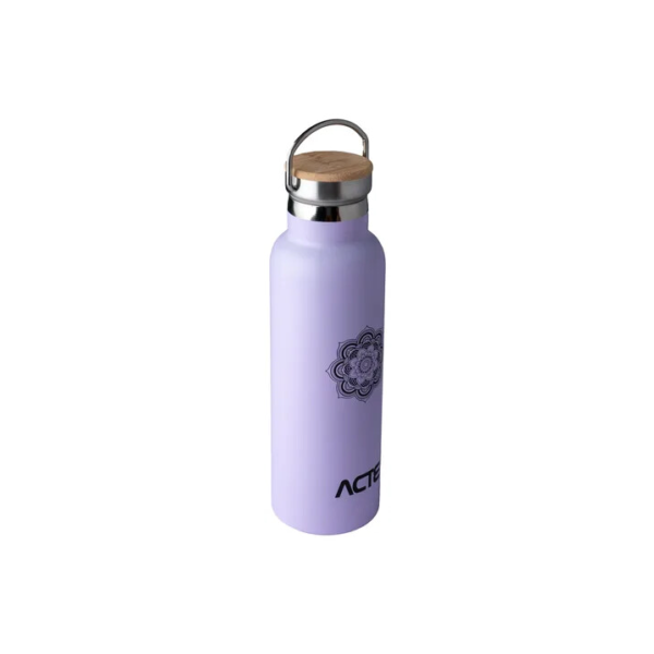 Garrafa Térmica 700ml Lilás Acte Sports com Tampa de Bambu Livre de BPA e BPS