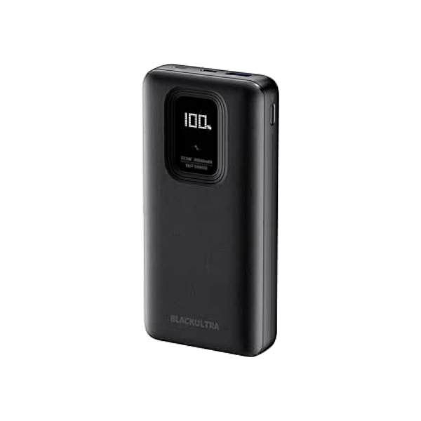 Power Bank, Carregador Portátil de 20000mAh com Carga Rápida, Múltiplas Portas, Led Indicador de Bateria, Design Leve e Proteção Inteligente para Dispositivos iOS e Android USB Type-C, Preto