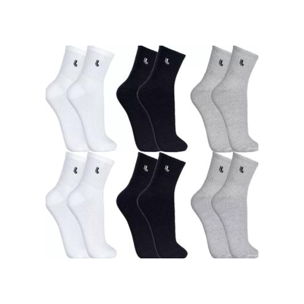 Kit 6 Pares Meias Lupo Original Masculina Algodão Cano Médio Alto Longo Atacado Academia Esportiva