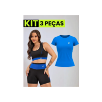 Kit Conjunto Fitness Feminino + Camiseta Roupa Academia