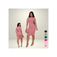Vestido Midi Canelado Casual Basico Mulher Tubinho Elegante