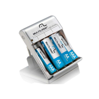 Carregador de Pilhas AA/AAA com 2 Pilhas AA 2500mAh e 2 Pilhas AAA 1000mAh, Multilaser - CB045