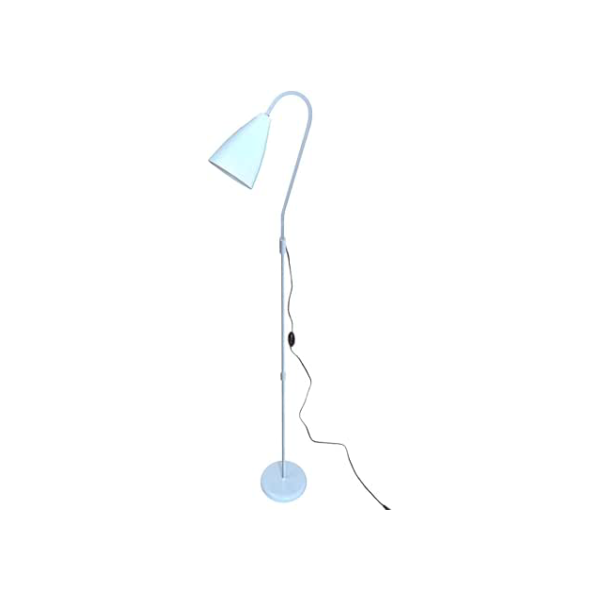 Luminaria De Chao De Aluminio Com Haste Fixa Luz Direcionada (Branco)