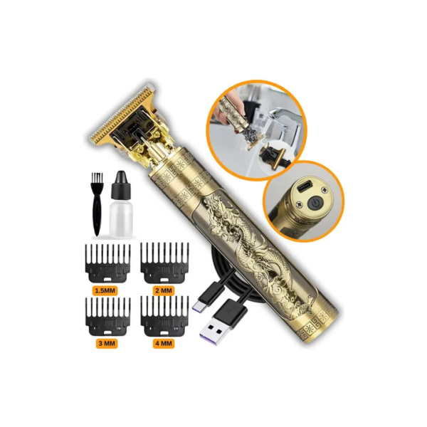Maquina Maquininha De Cortar Cabelo Barbeador Eletrico Aparador De Pelos Acabamento Dragão Buda Profissional Kamufla