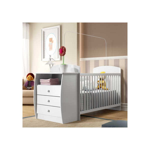 Berço Cômoda para Colchão 60 x 130 cm  Rafael Multimóveis Branco