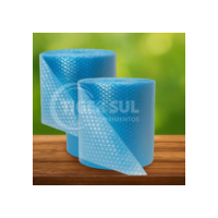 2 Rolos Plástico Bolha Azul 40cm x 100m – Extra Resistente 35 Micras