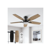 Ventilador de Teto Economizador de Energia 106,7 cm, Ventilador de Teto com Luz LED e Controle Remoto, Motor DC Reversível, 6 Velocidades, Bivolt 110-220V