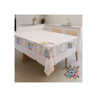 Toalha de mesa renda 4 e 6 cadeiras