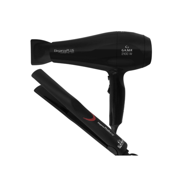 Kit Prancha e Secador de Cabelo Eleganza Plus 127V Gama Italy