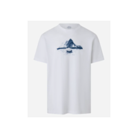 Camiseta em Meia Malha com Estampa de Paisagem Aquarelada Branco