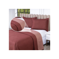 Kit Colcha Cobre Leito Casal Queen 3 Pçs Dupla Face 200 Fios