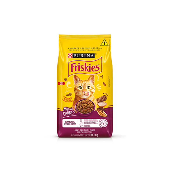 Purina Friskies Ração Gatos Castrados Friskies Mix De Carne 10 1Kg