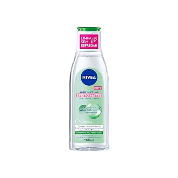 NIVEA Água Micelar Solução de Limpeza Facial 7 em 1 Efeito Matte 200ml - Fórmula poderosa com efeito matte que oferece 7 benefícios: limpa, hidrata, suaviza, tonifica, demaquila, acalma e refresca